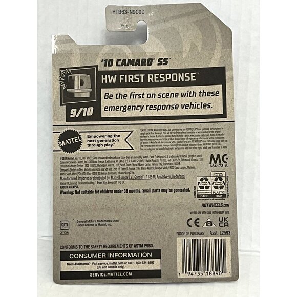 Hot Wheels Camaro SS HW First Response 2024 Yellow Green Chevy Diecast 1:64 - Picture 2 of 6